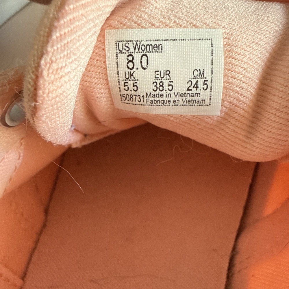 VANS Doheny Classic Womens Lace Up Sneakers Size 8 Tropical Peach/Light Orange - Picture 6 of 7